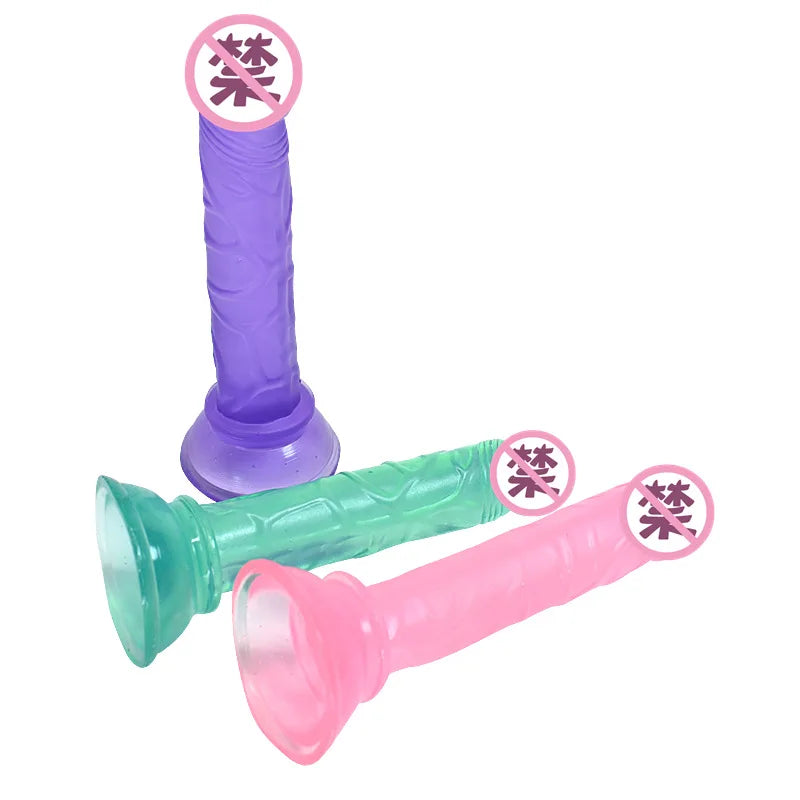 Vibrant Silicone Dildo with Suction Cup - Realistic Soft and Flexible Lesbian Pleasure Toy