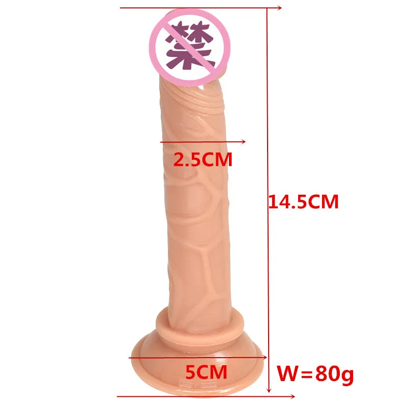 Vibrant Silicone Dildo with Suction Cup - Realistic Soft and Flexible Lesbian Pleasure Toy