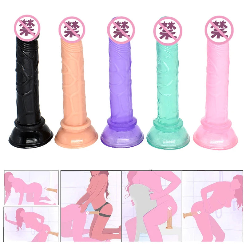 Vibrant Silicone Dildo with Suction Cup - Realistic Soft and Flexible Lesbian Pleasure Toy
