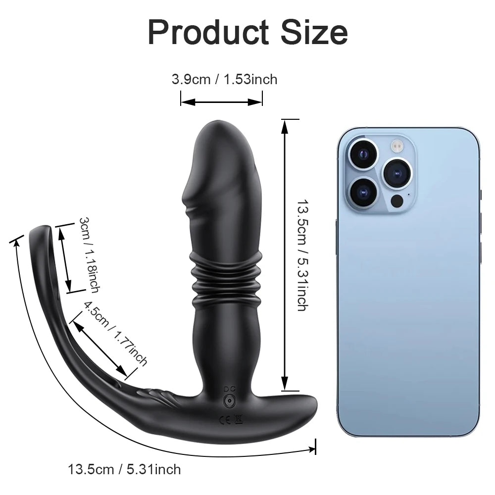 Top Quality Plug Ass Dildo Stimulator APP Thrusting Butt Plug Sex Toys for Men Prostate Massager Anal Vibrator Telescopic Vibrating Anal