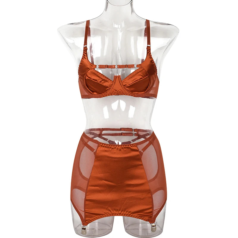 Sexy Hollow Out Women Nice Underwear Deluxe Erotic Bra Set Seamless Underwear