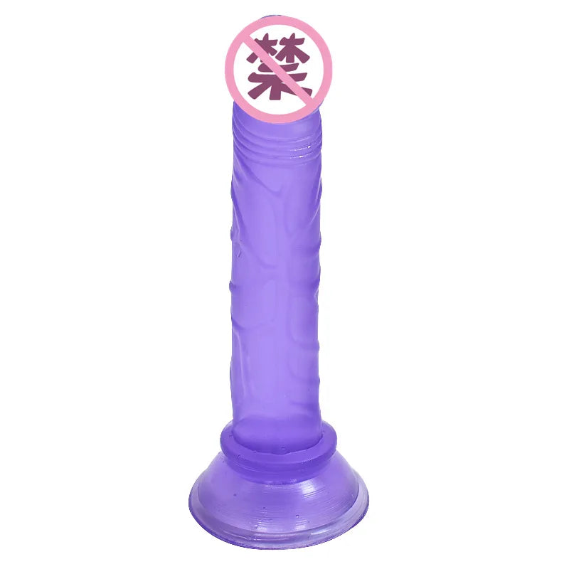 Vibrant Silicone Dildo with Suction Cup - Realistic Soft and Flexible Lesbian Pleasure Toy