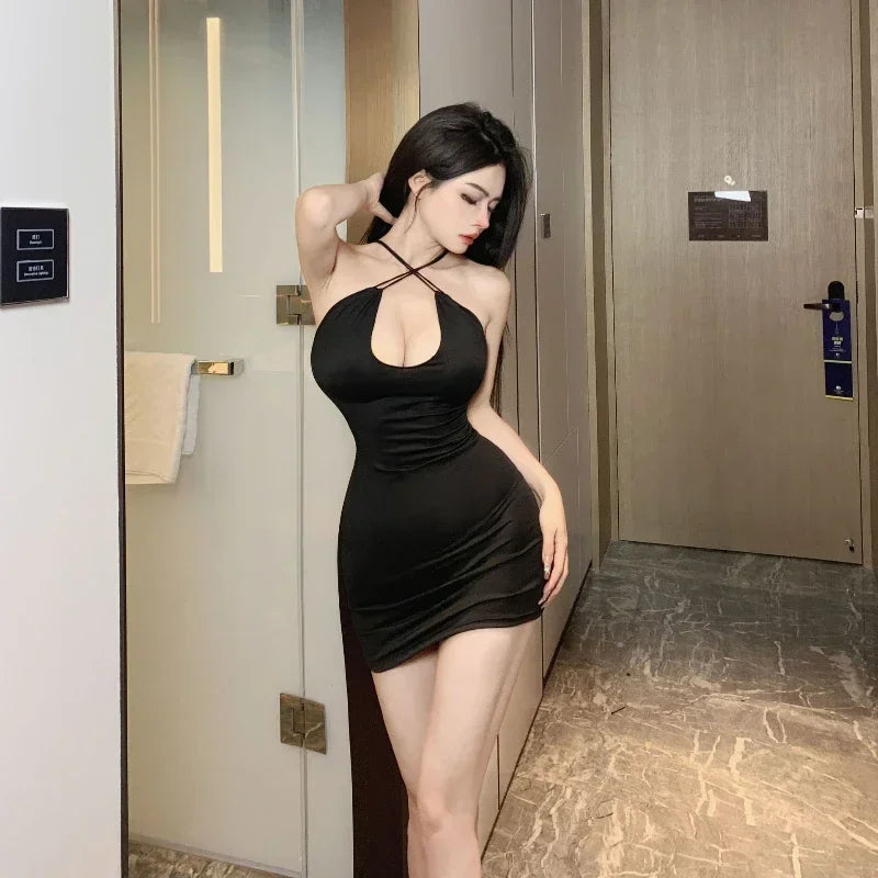 Sexy Temptation Woman V Crotch Skirt Pure Desire Pajamas Corset Underwear Female Package Hip Skirt