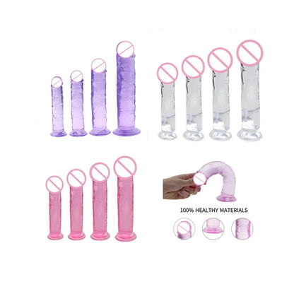 Top Quality Realistic Dildo With Suction Cup Jelly Huge Dildo Anal Sex Toys  Big Penis Butt Plug Erotic Toy for Woman Multiple