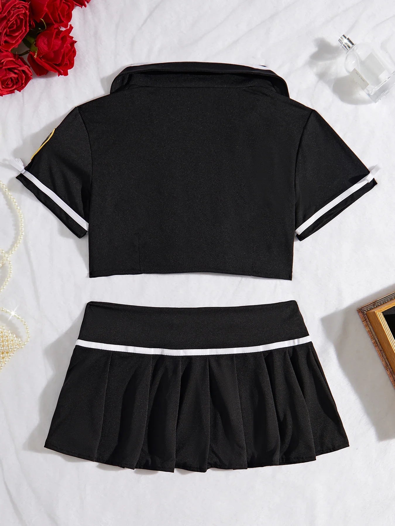 Sexy Lingerie Sailor  Student Stewardess Cosplay Uniforms Costumes Sexy Low Waist Splits