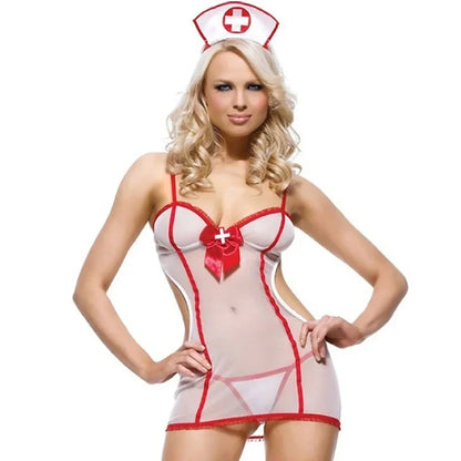 Maid Babydoll Role Play Costume with Lace Details Sexy Lingerie
