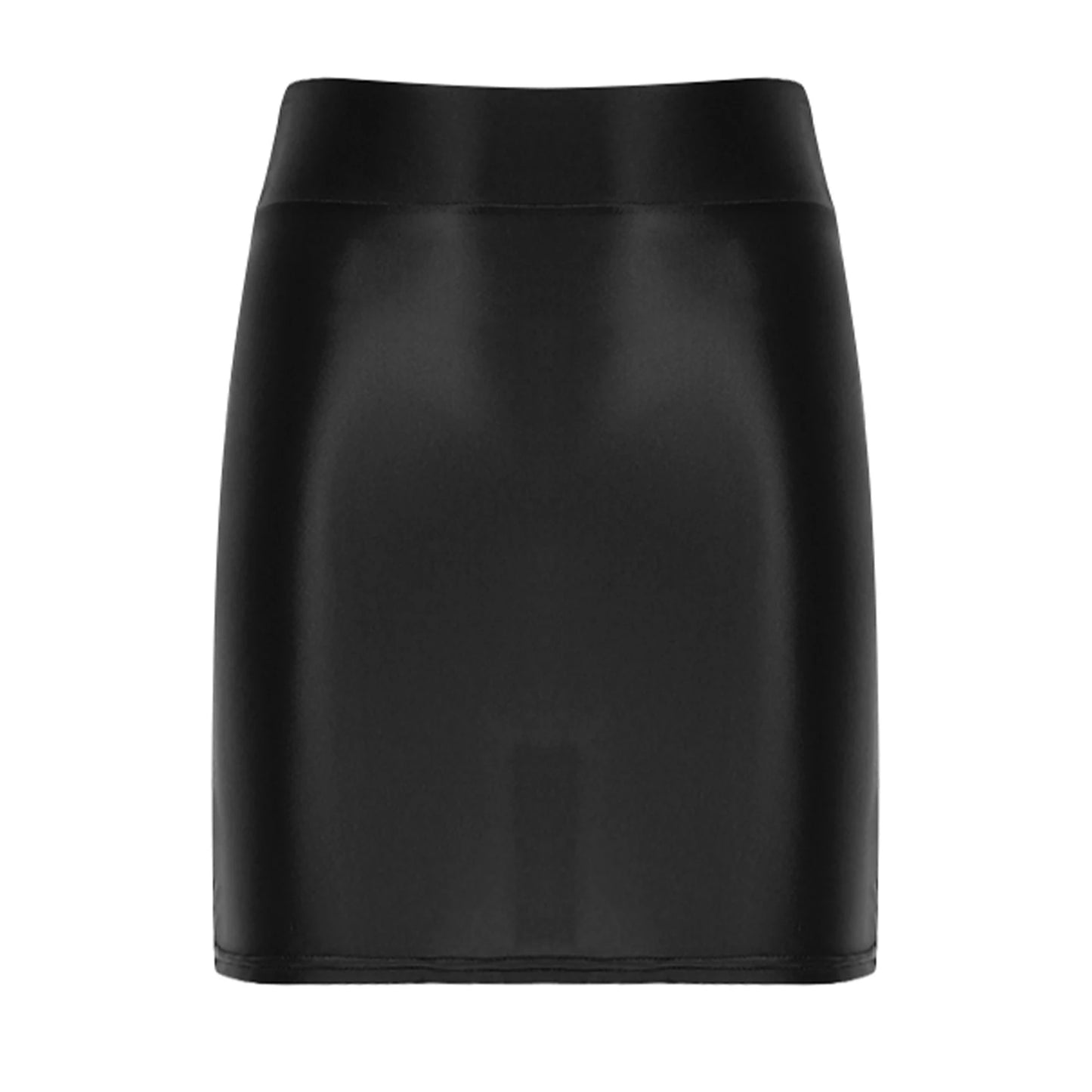 Glossy Patent Leather Mini Skirt – Low Rise, Sexy Clubwear for Party & Stage Performance