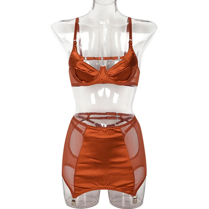 Sexy Hollow Out Women Nice  Underwear Deluxe Erotic Bra Set Seamless Underwear