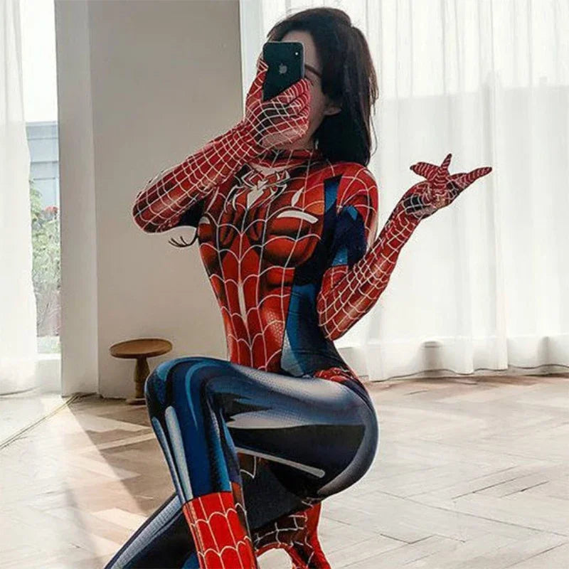 Sexy Spiderman Cosplay Zentai Bodysuit Jumpsuit Superhero Spider Man Costumes Carnival Party Outfits