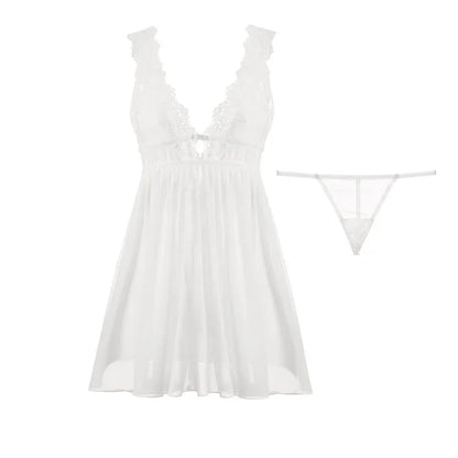 Sexy Nightdress Crotchless Sexy Lingerie for Women Hot Exotic Nightgowns Nighties Set Sheer Mesh Nightwear Babydolls