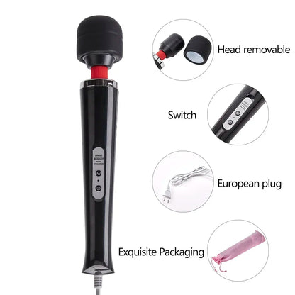 BLACKWOLF 10-Speed Magic Wand Massager – G-Spot & Clitoral Stimulator for Women Sexy Erotic