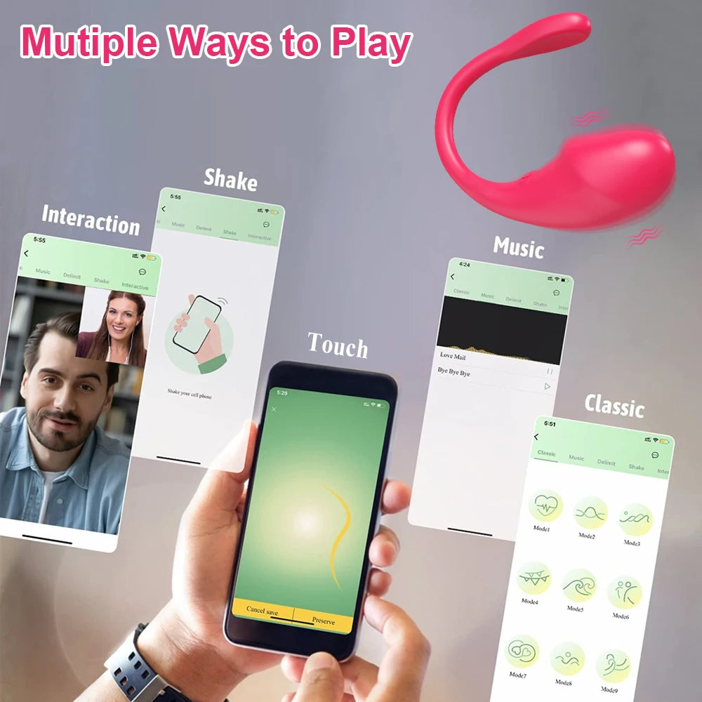 Wireless Bluetooth G Spot Dildo Vibrator for Women APP Remote Control Wear Vibrating Egg Clit Sex Toys