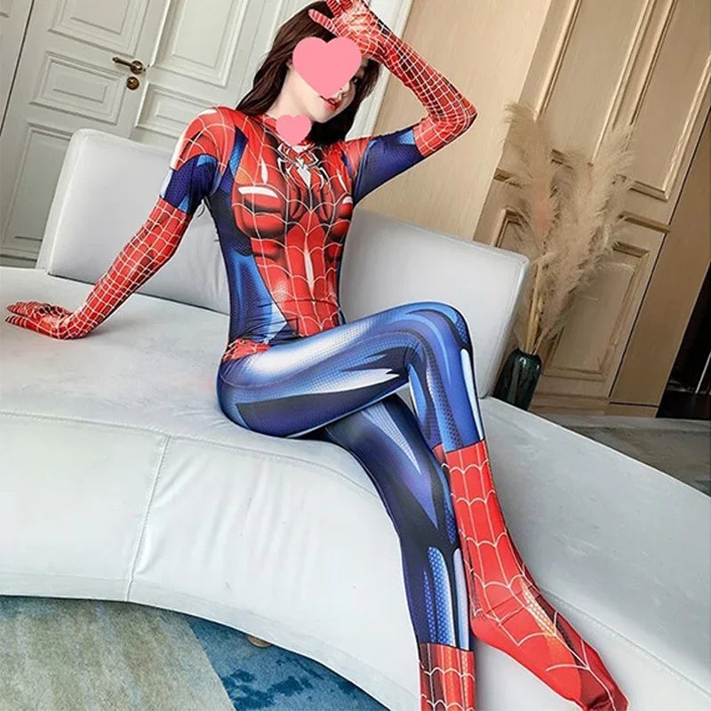 Sexy Spiderman Cosplay Zentai Bodysuit Jumpsuit Superhero Spider Man Costumes Carnival Party Outfits