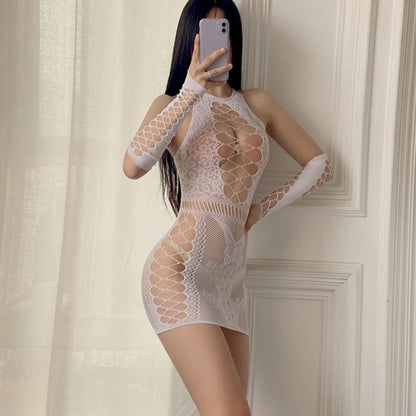 Sexy Lingerie Fishnet Plus Size Bodysuit  Open Bra Body Stockings Underwear Sex Clothes Transparent
