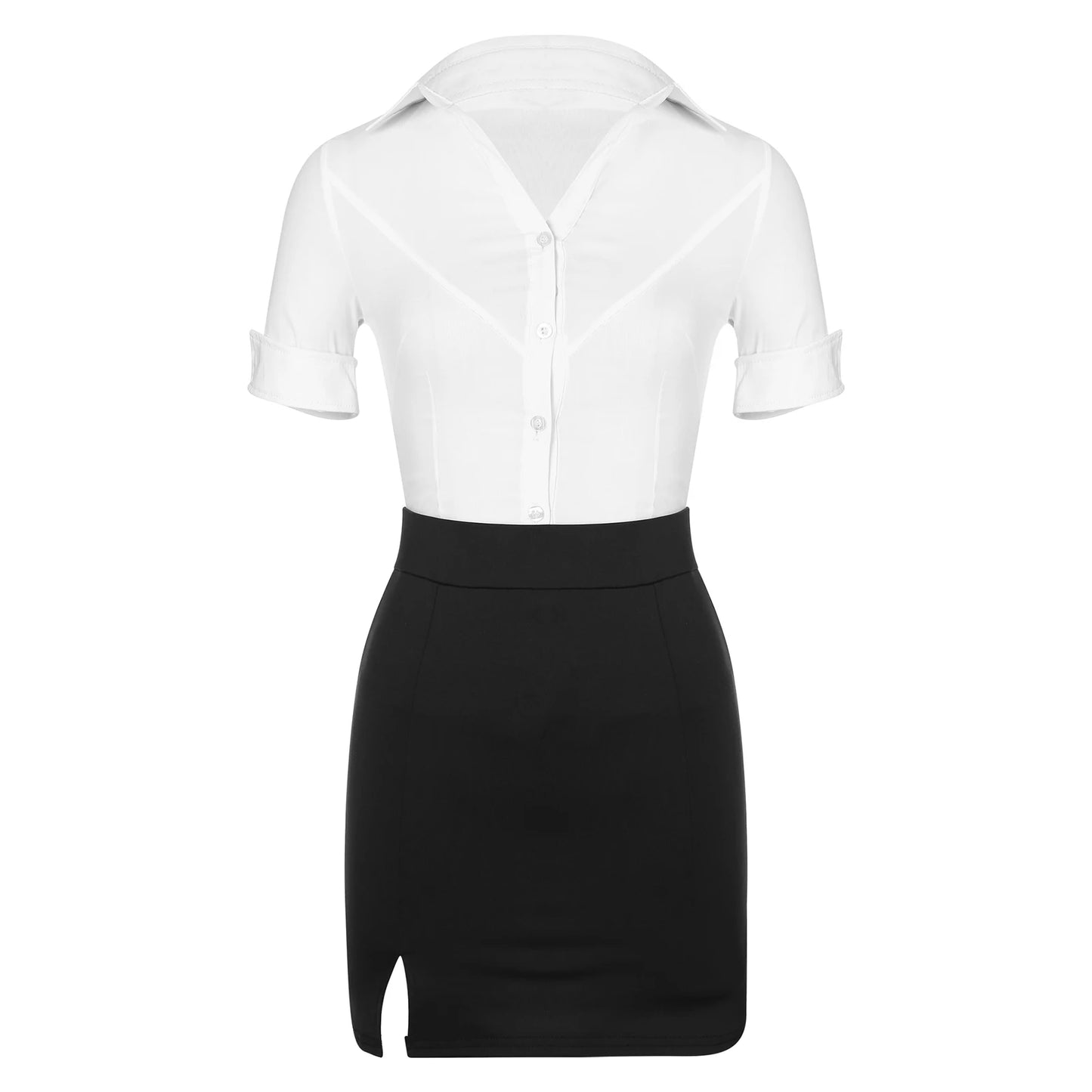 Sexy Women's Office Secretary Cosplay Dress Costume Bad Teacher Cosplay Uniform